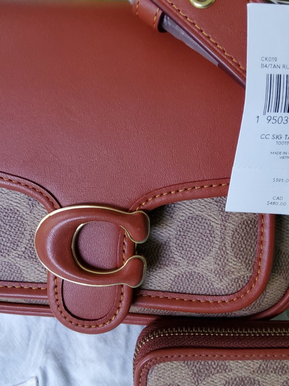 NWT Coach Signature Tabby Messenger 19 Crossbody+ Matching Zip Card Holder - Picture 5 of 15